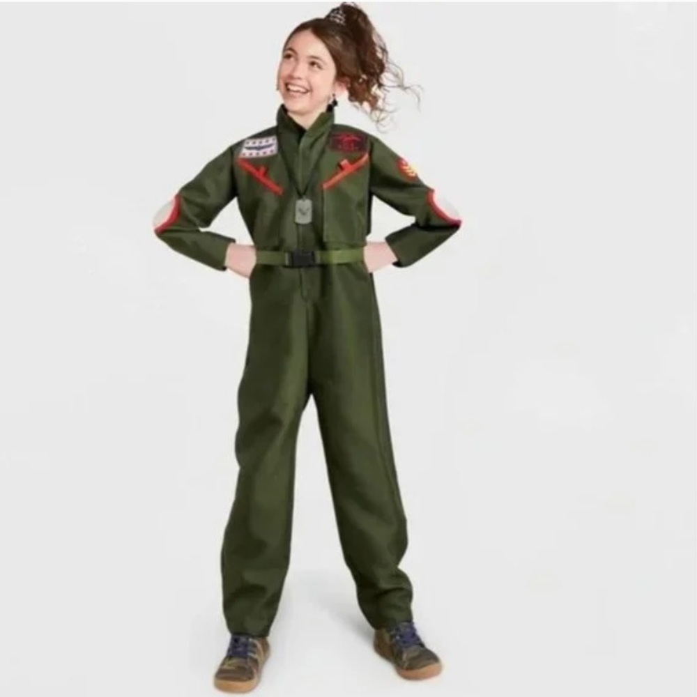 HYDE & EEK Fighter Pilot Flight Suit Halloween Costume Kids Size Medium - NWT
